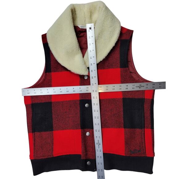 Woolrich Giant Buffalo wool vest plaid red size M - Picture 9 of 9